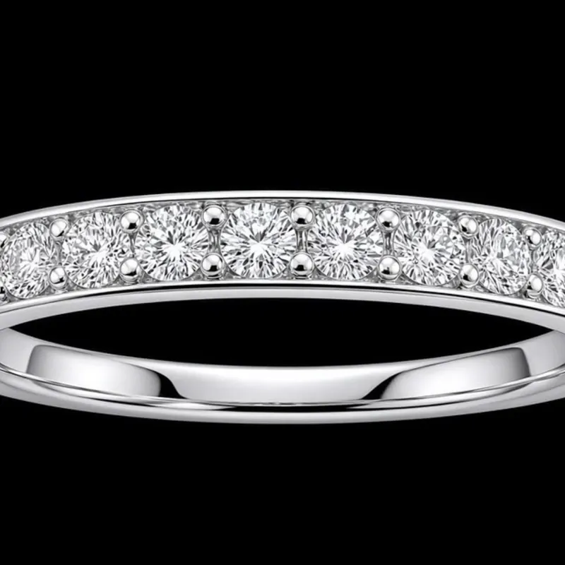 Anillo 14k de Diamantes Naturales Oro Blanco