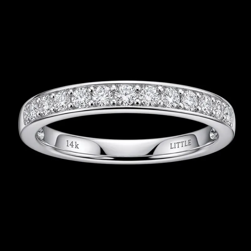 Anillo 14k de Diamantes Naturales Oro Blanco