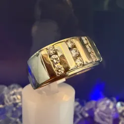Anillo 14k de Diamantes Naturales