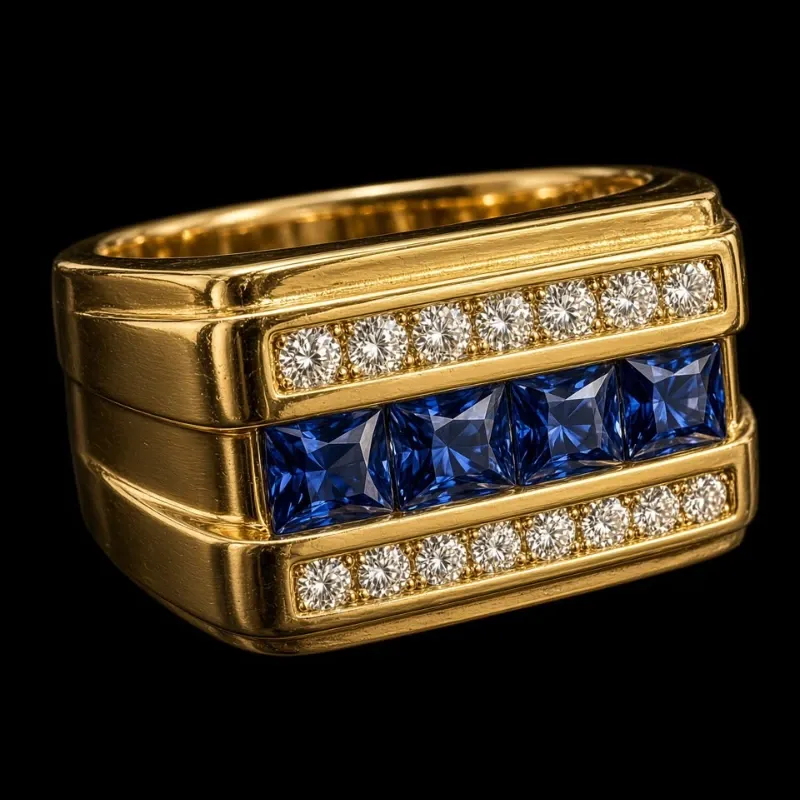 Anillo 18k de Diamantes Naturales