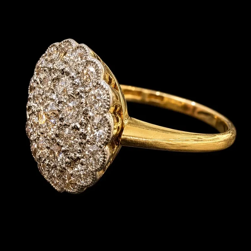 Anillo 18k de Diamantes Naturales