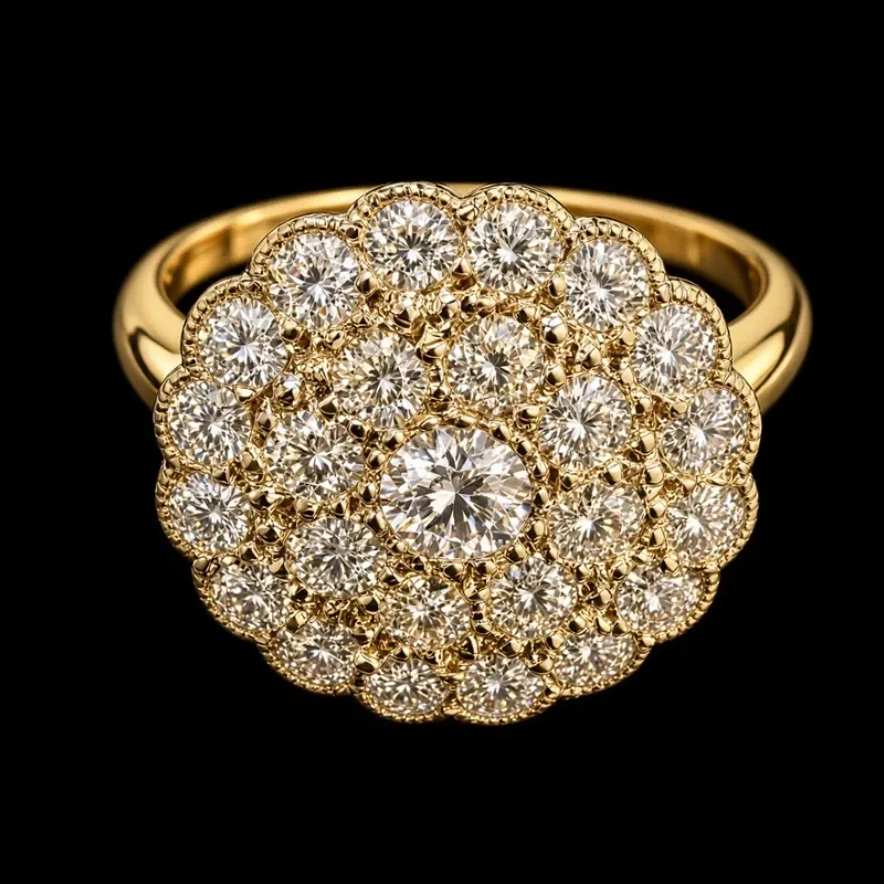 Anillo 18k de Diamantes Naturales