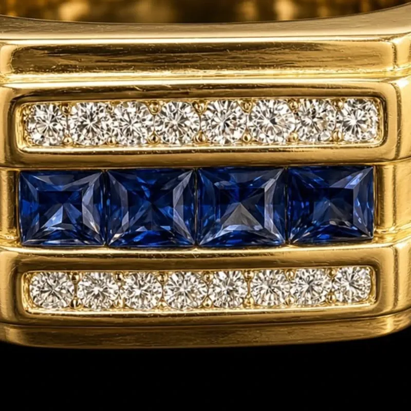 Anillo 18k de Diamantes Naturales