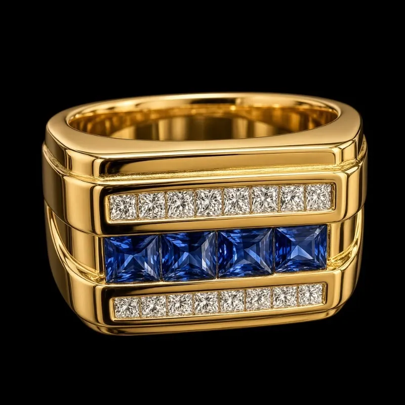 Anillo 18k de Diamantes Naturales