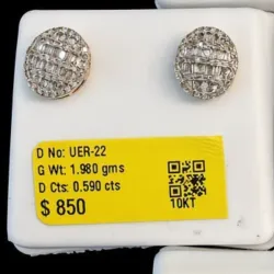 Aretes 10k de Diamantes Naturales