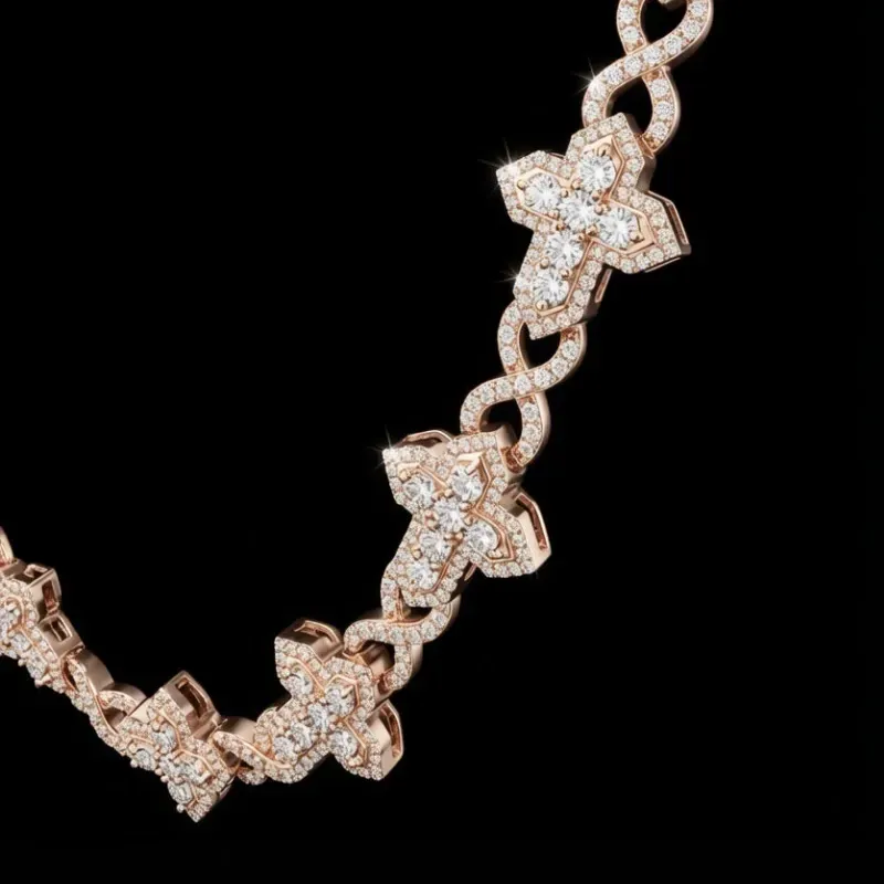 Aretes y Cadena de Diamantes Naturales Maciza