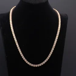 Cadena 10k de Diamantes Naturales 17 pulgadas
