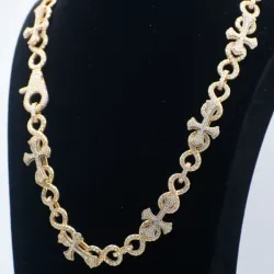 Cadena 10k de Diamantes Naturales Maciza 162g