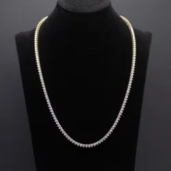 Cadena 10k de Diamantes Naturales 22 pulgadas