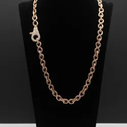 Cadena 10k Infinita Maciza de Diamantes Naturales 115g 