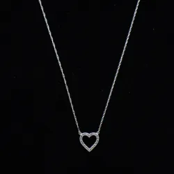 Cadena 10k de Diamantes Naturales de Oro Blanco