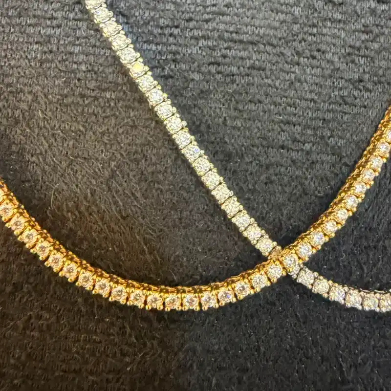 Cadena 10k de Diamantes Naturales 16 pulgadas