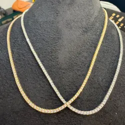 Cadena 10k de Diamantes Naturales 16 pulgadas