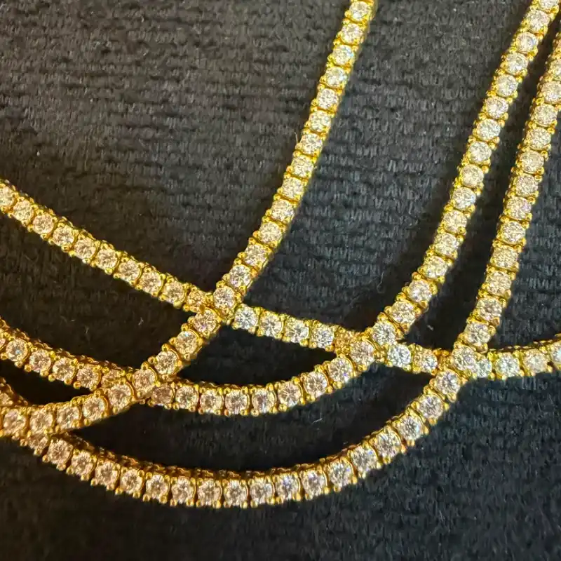 Cadena 10k de Diamantes Naturales 22 pulgadas