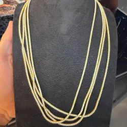 Cadena 10k de Diamantes Naturales 22 pulgadas