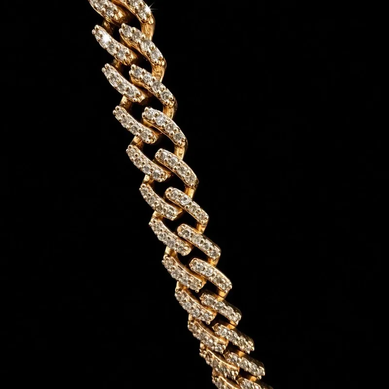 Cadena 10k de Diamantes Naturales