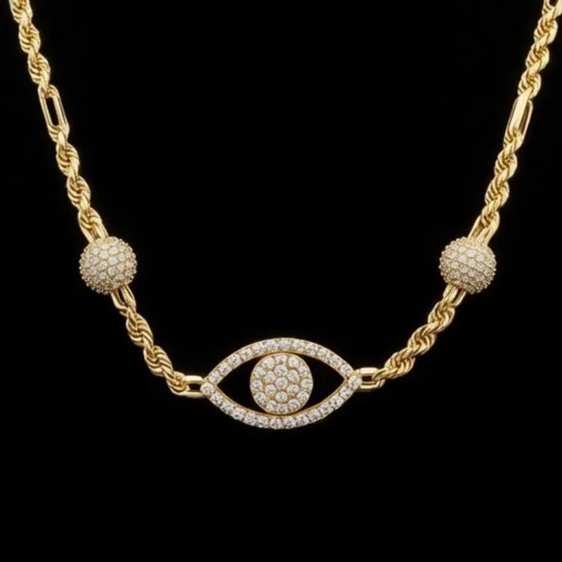 Cadena 14k de Diamantes Maciza