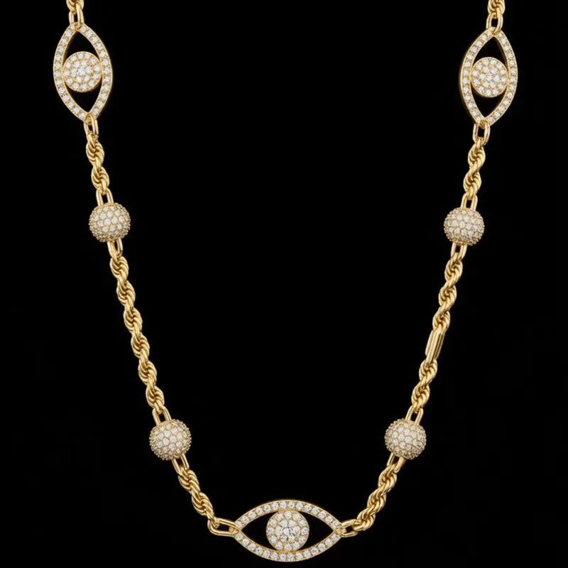 Cadena 14k de Diamantes Maciza