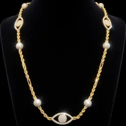 Cadena 14k de Diamantes Maciza