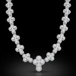 Cadena 14k de Diamantes Naturales Maciza
