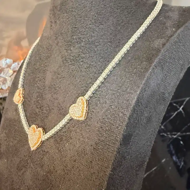 Cadena de Diamantes Naturales 10k