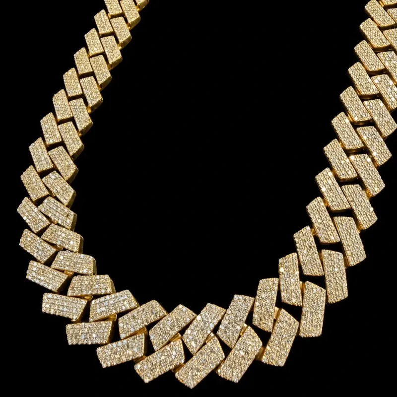 Cadena de Diamantes Naturales Súper Volumen 10k 145g