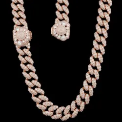 Cadena y Manilla de Plata y Diamantes de Monzonita