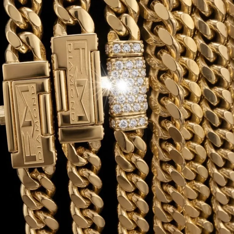 Cadenas Cubanas 10k Cierre Moderno FM DIAMONDS