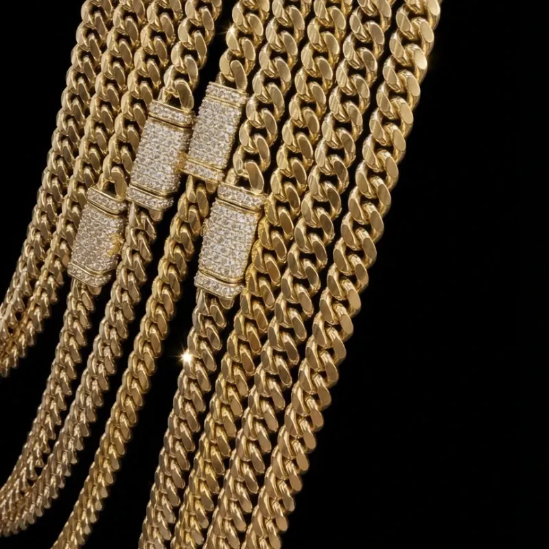 Cadenas Cubanas 10k Cierre Moderno FM DIAMONDS
