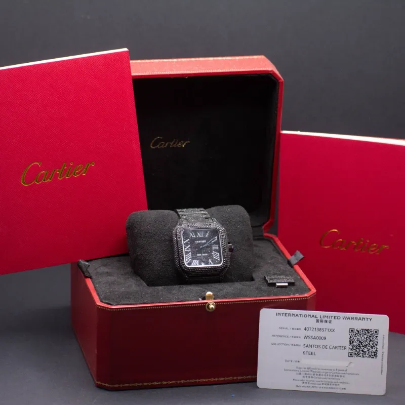 Cartier Santos Full Diamantes Naturales Negros 2026