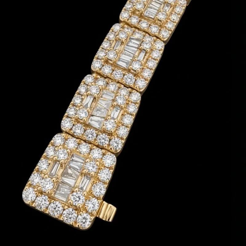 Pulso 14k de Diamantes Naturales