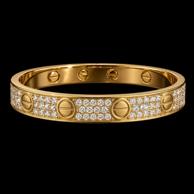 Pulso Cartier 18k Masizo de Diamantes Naturales