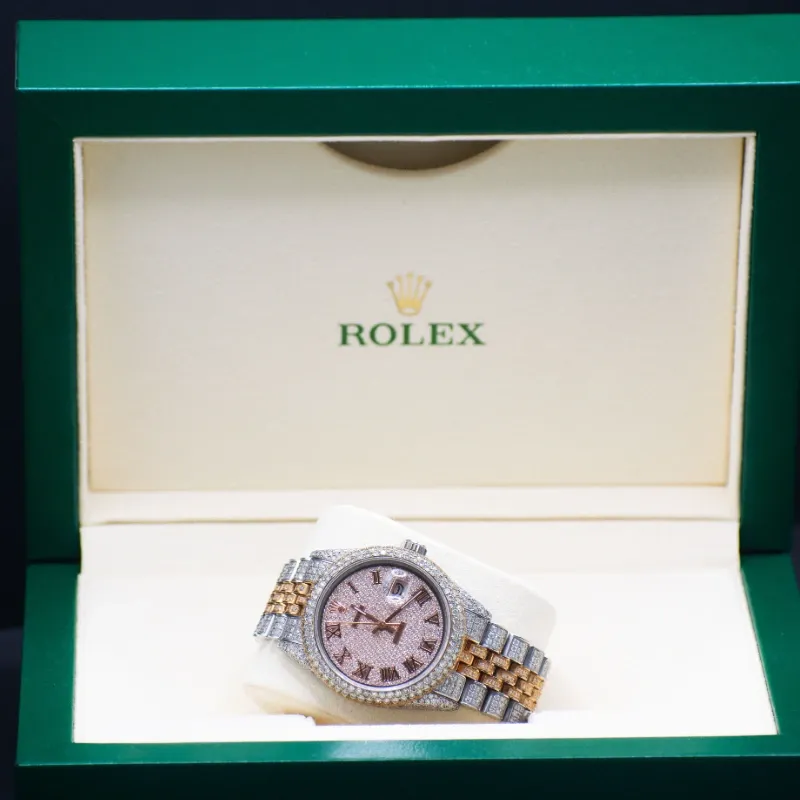 Rolex Date Just 36mm Full Diamantes Naturales