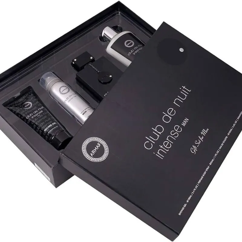 Club De Nuit Intense Gift Set Eau De Parmaf 3.6FL.OZ Deoderant 1.7FL.OZ Shower Gel 3.4FL.OZ Shampoo 8.4FL.OZ For Men
