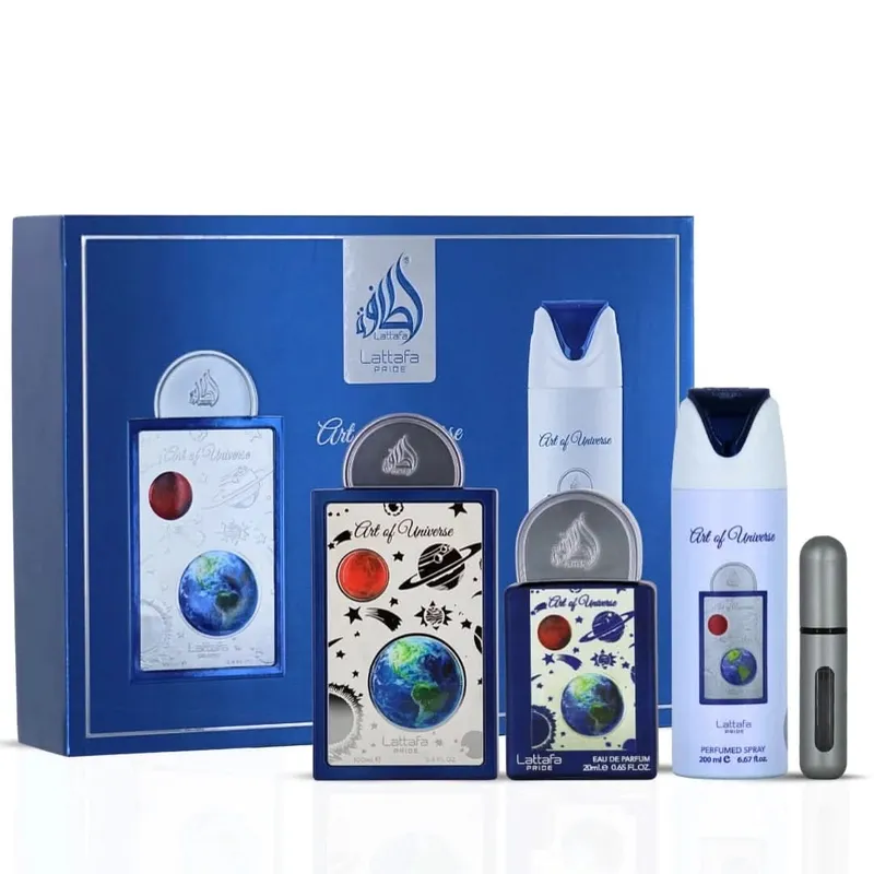 GIFT SET ART OF UNIVERSE UNISEX-3 Piece Eau de Parfum Gift Set by LATTAFA PRIDE