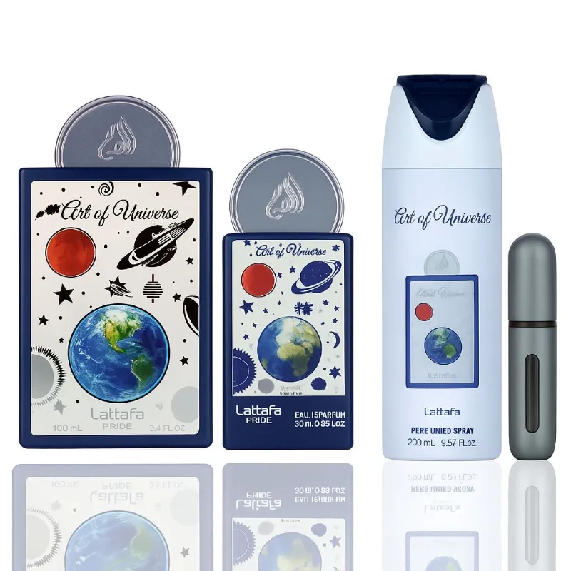 GIFT SET ART OF UNIVERSE UNISEX-3 Piece Eau de Parfum Gift Set by LATTAFA PRIDE