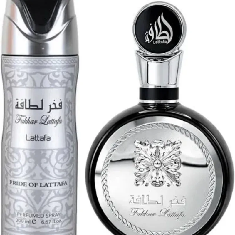 LATTAFA FAKHAR Black Silver 2 PCS GIFT SET