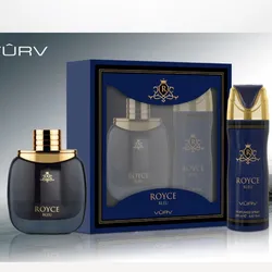 ROYCE BLEU 2 PIECE GIFT SET EDP 100ml 3.4 200ml BODY SPRAY by MAISON ALHAMBRA