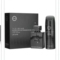 Set Club De Nuit Intense 2Pcs Gift Set for Men 3.6 oz EDP Spray 6.8 oz Body Spray