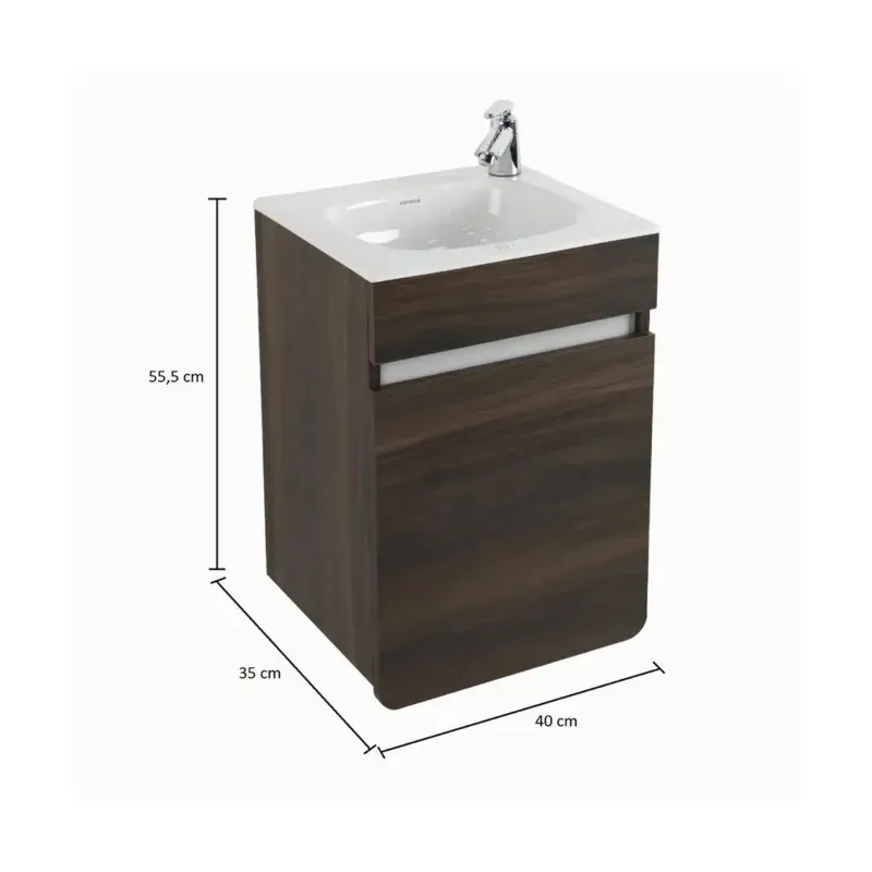 Mueble Aluvia El Nogal con Lavamanos 40X35 cm Corona