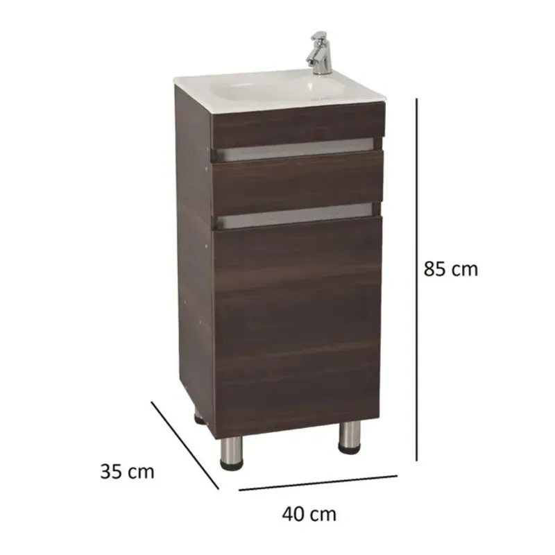 Mueble Aluvia Nogal con Lavamanos 60X45 cm Corona