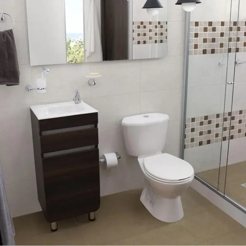 Mueble Aluvia Nogal con Lavamanos 60X45 cm Corona