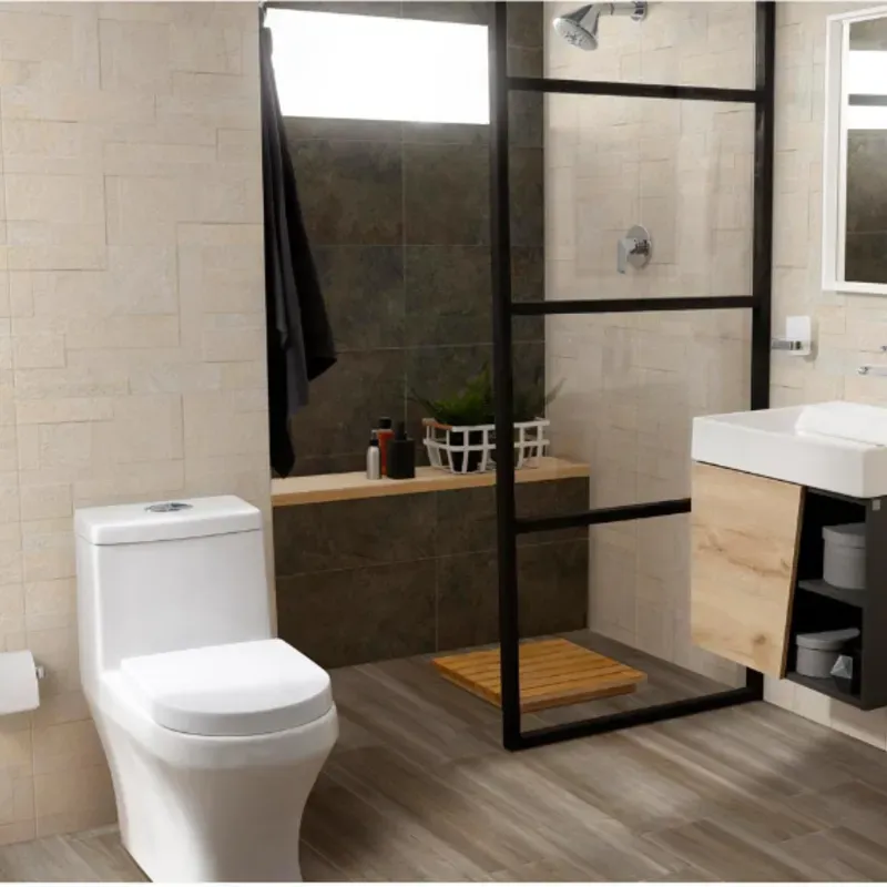 Sanitario Fussion Alongado Blanco con Asiento Completo Corona