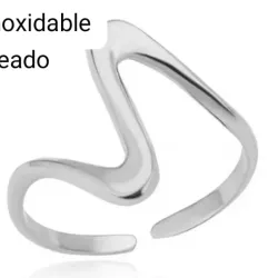 Anillo plateado ajustable de acero inoxidable 