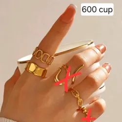 Anillos dorados de acero inoxidable 