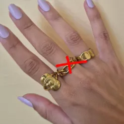 Anillos dorados de acero inoxidable 