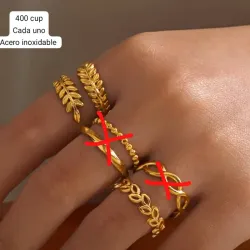 Anillos dorados de acero inoxidable 