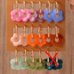 Pendientes flores resina