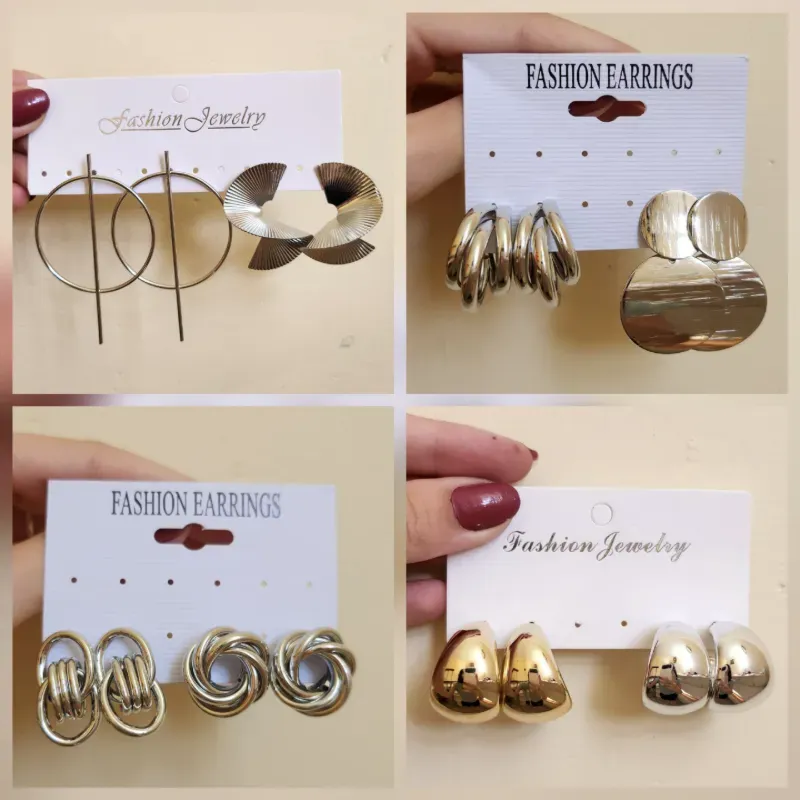 Pendientes plateados grandes