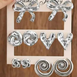 Pendientes plateados